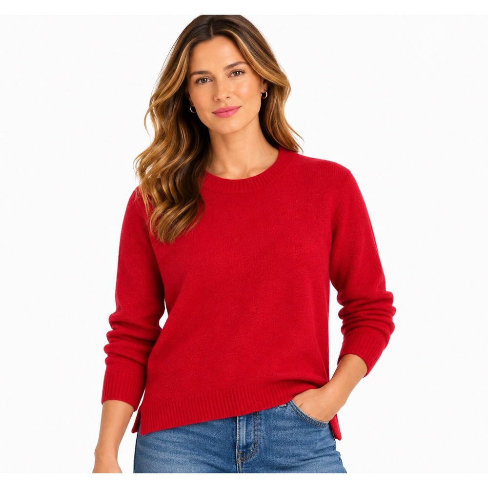 J.Crew Extra-Soft Crewneck Sweater Red Wool Blend BU223 XS NWT